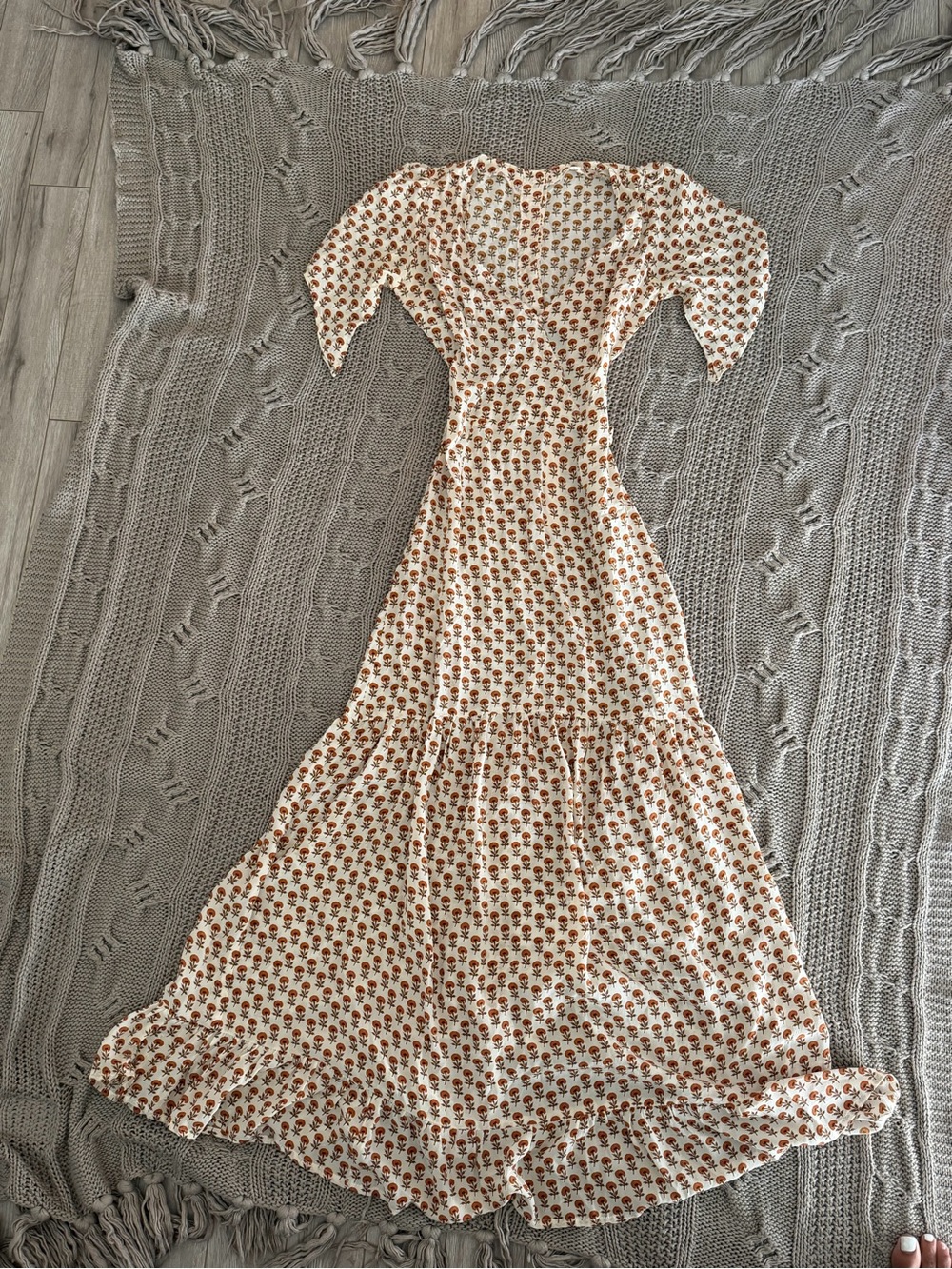 Lulu Yasmin Floral Ivory and Rust Maxi Dress